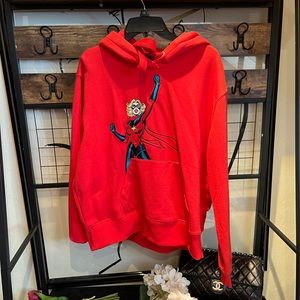 Coach x Marvel Carol Danvers Captain Marvel Hoodie Red 1557 Womens Large NWT